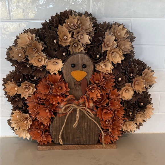 Rustic Turkey Decor with Brown and Orange Accents - Picture 1 of 6